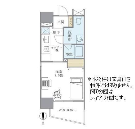 マイプレジール広尾(1K/7階)の間取り写真