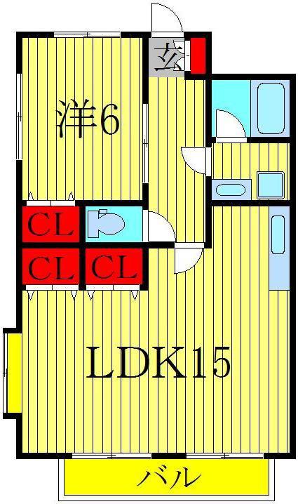 ブルーヒルズ(1LDK/3階)の間取り写真