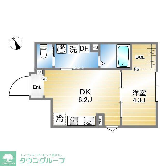 グランクオール浅草(1DK/3階)の間取り写真