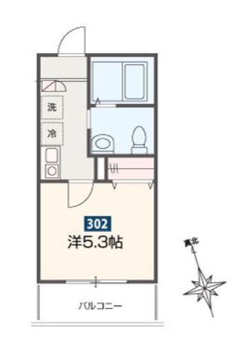 高座渋谷ヒルズ(1K/3階)の間取り写真