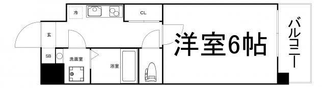 コリーナ(1K/4階)の間取り写真