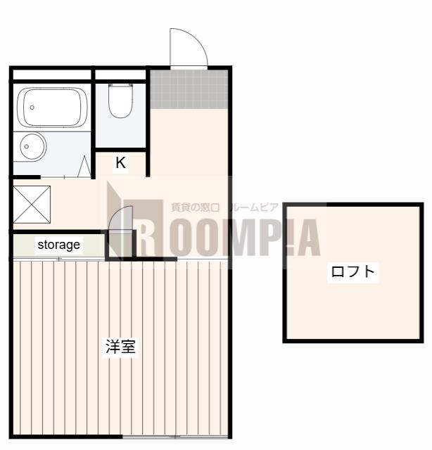 風と実りのRIVER SIDE(1K/1階)の間取り写真