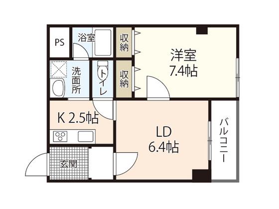 カーサ和光(1LDK/3階)の間取り写真
