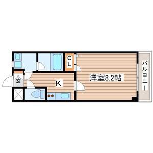 ボヌールIII(1K/1階)の間取り写真