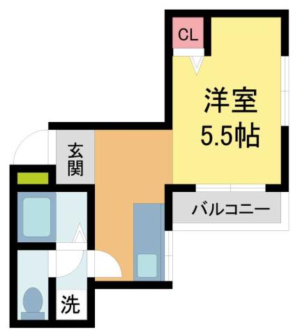 アルル西宮(1DK/5階)の間取り写真