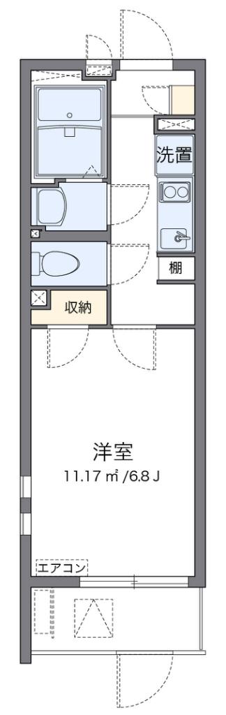 クレイノHIKARI(1K/1階)の間取り写真