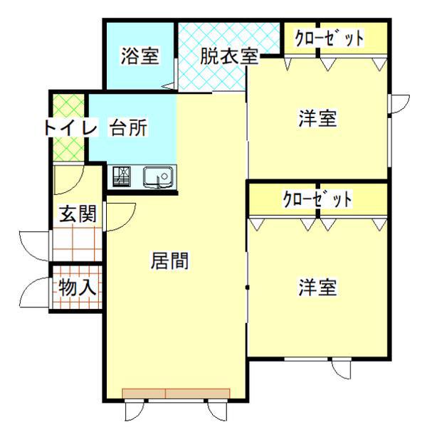 みんとはうす(2LDK/1階)の間取り写真
