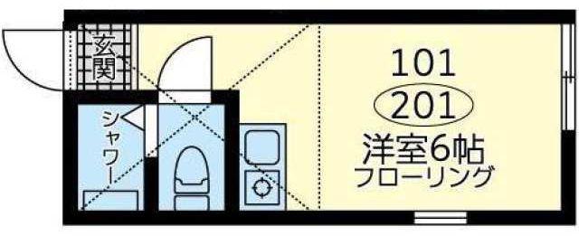 ユナイト川崎エスパーニャ(ワンルーム/2階)の間取り写真