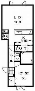 EST CORTE(1LDK/2階)の間取り写真