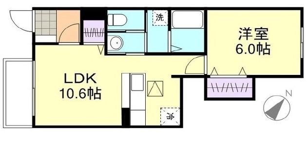 サンクレストA棟(1LDK/1階)の間取り写真