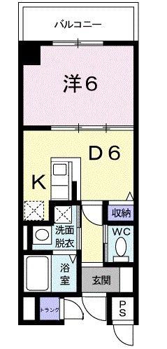 パールヒルズ入江町(1DK/2階)の間取り写真