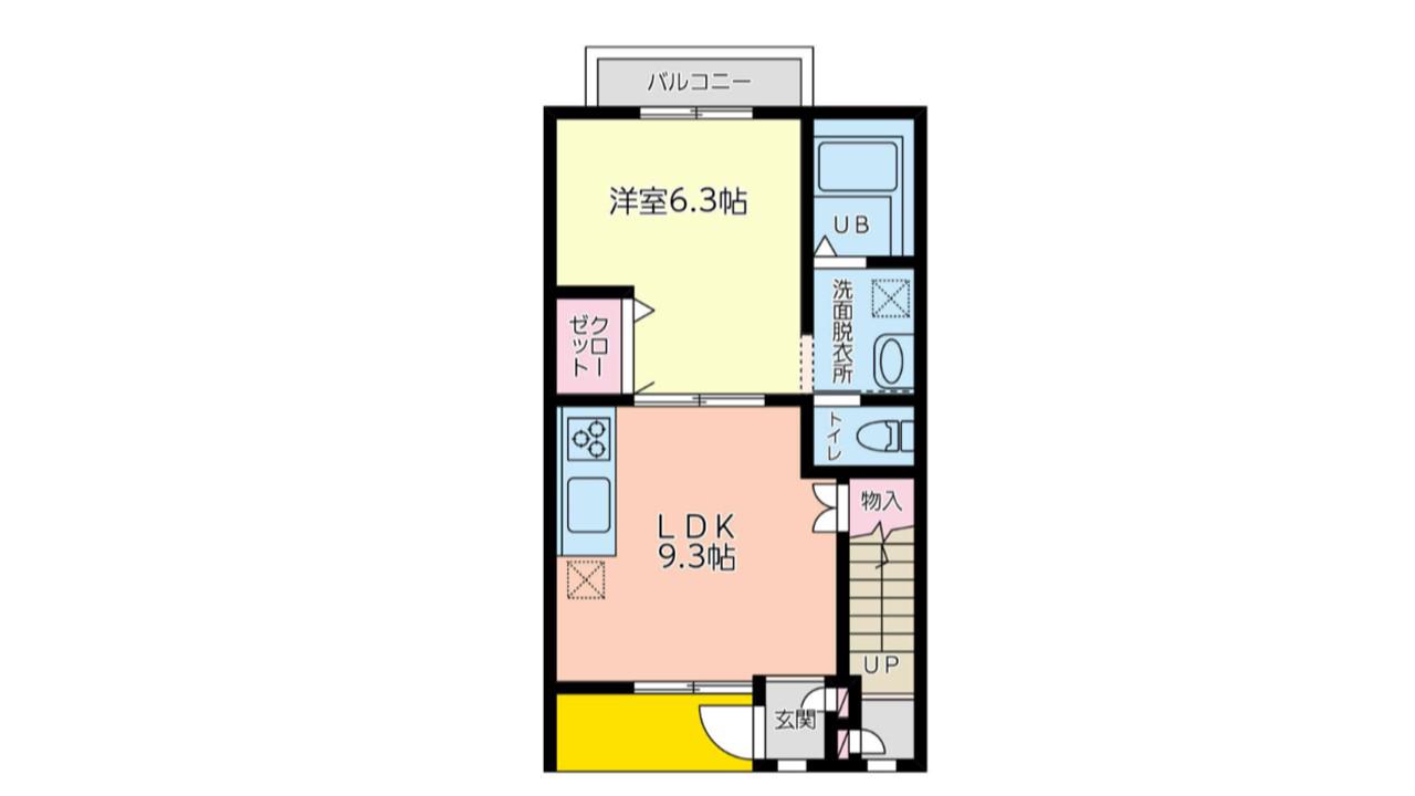 ミモザガーデンプレイス(1LDK/2階)の間取り写真