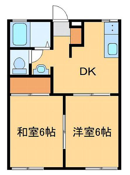 サンシャトレー(2DK/2階)の間取り写真