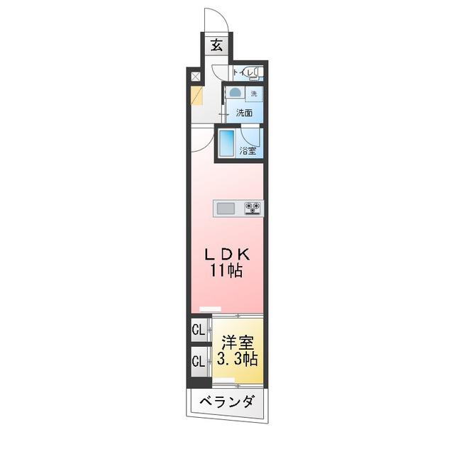 ライフモリ20号館(1LDK/5階)の間取り写真