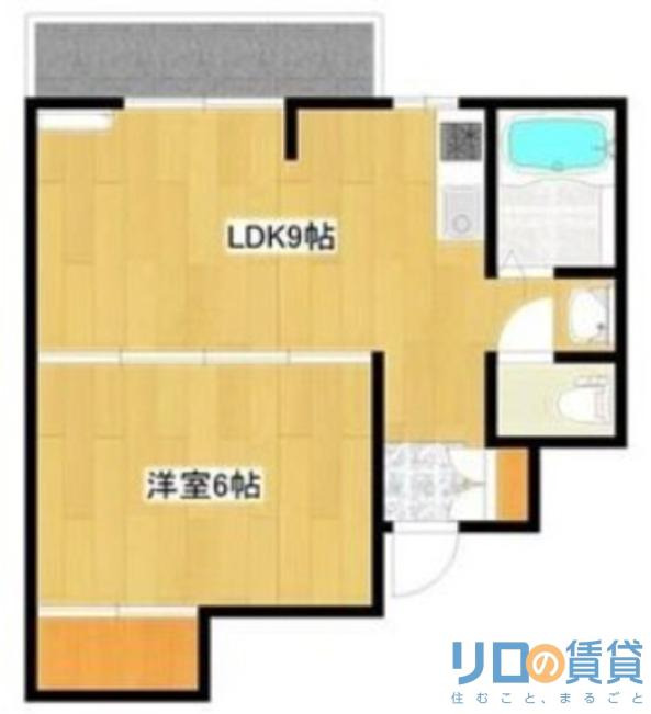 ビギンハイツB(1LDK/4階)の間取り写真