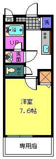 レボントゥリ はせでⅠ番館(1K/1階)の間取り写真