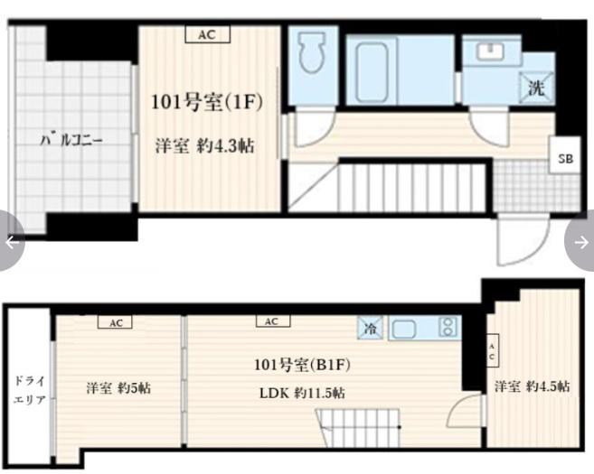 SKULD神楽坂(3LDK/1階)の間取り写真