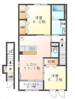 エル・ピソR(2LDK/2階)の間取り写真