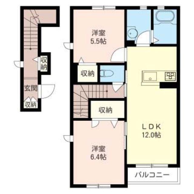 トルナーレ(2LDK/2階)の間取り写真