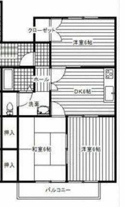 セジュールミヤB(3DK/2階)の間取り写真
