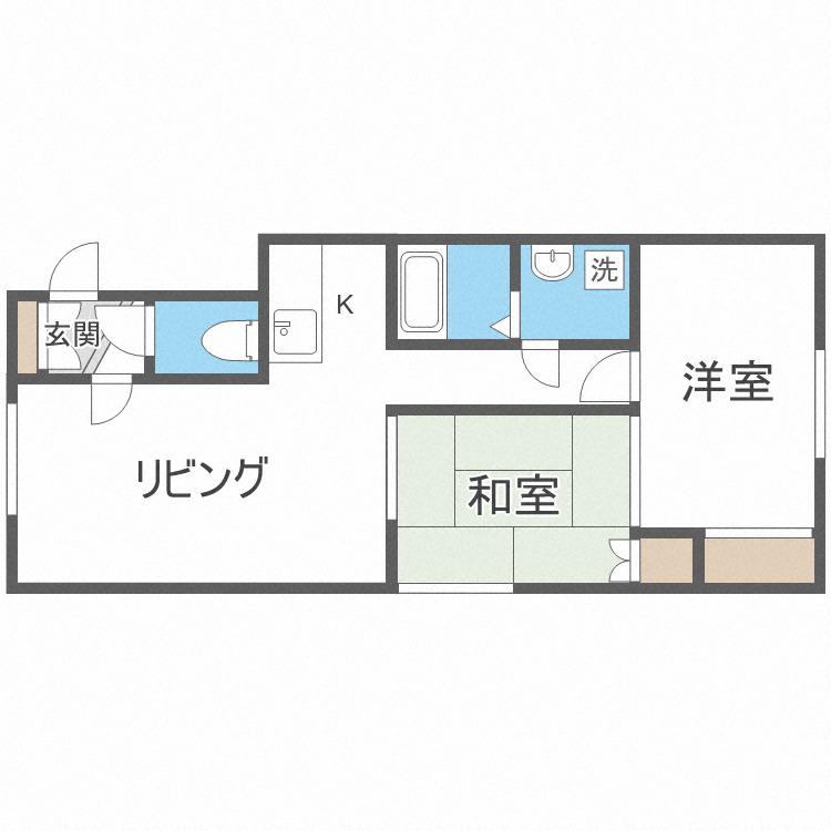 コーポM40(2LDK/1階)の間取り写真
