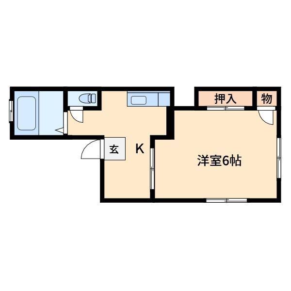 浜砂マンション(1K/2階)の間取り写真