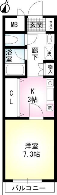 本町アンディ(1K/7階)の間取り写真