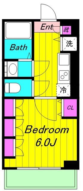 リライア登戸イースト SIDE(1K/4階)の間取り写真