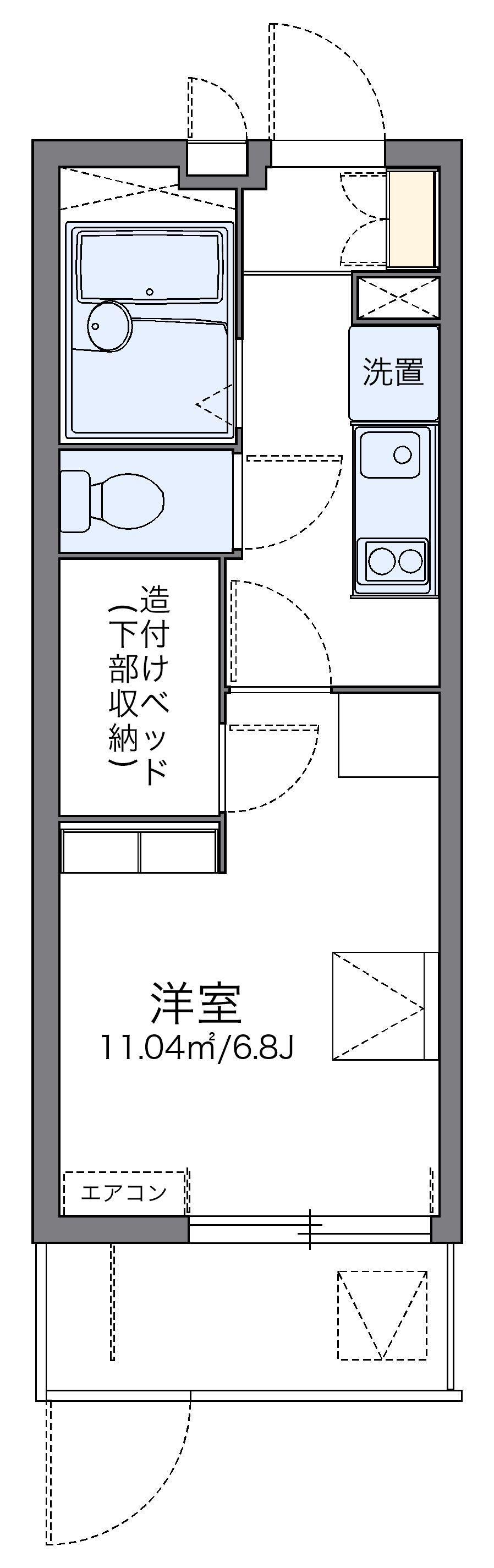 レオパレス長府駅(1K/1階)の間取り写真