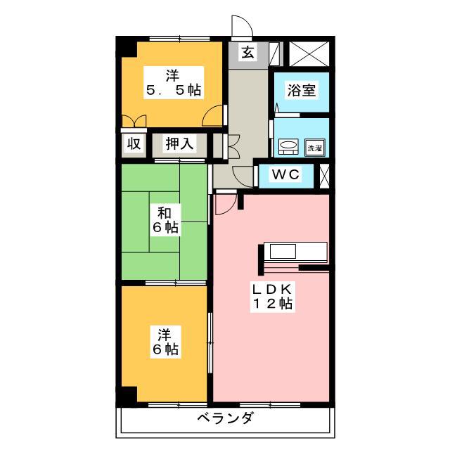 オークランド25(3LDK/2階)の間取り写真