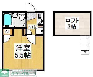 メープルMH5(1K/1階)の間取り写真