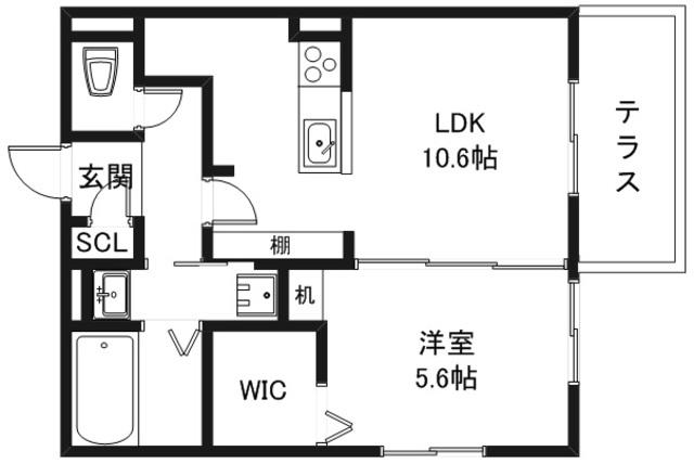 STEELA(1LDK/2階)の間取り写真