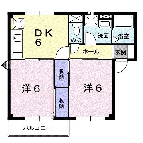 アルエットII(2DK/2階)の間取り写真