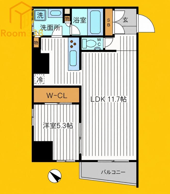 グランドメゾン中野坂上(1LDK/9階)の間取り写真