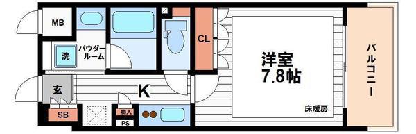 アーバネックス心斎橋(1K/9階)の間取り写真