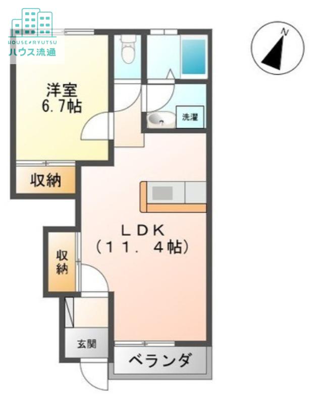 ルミナス(1LDK/1階)の間取り写真