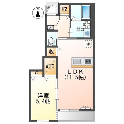 ケツァール(1LDK/1階)の間取り写真