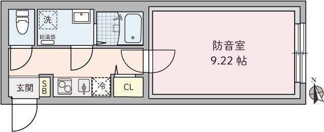 ラシクラス野方(1K/3階)の間取り写真