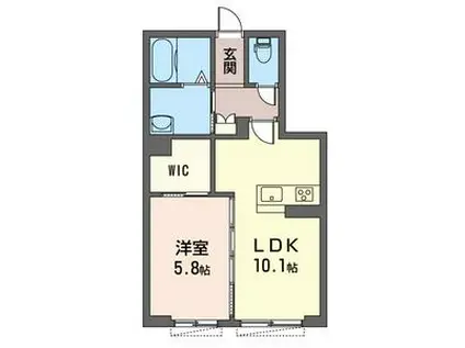 ベレオ城山(1LDK/1階)の間取り写真