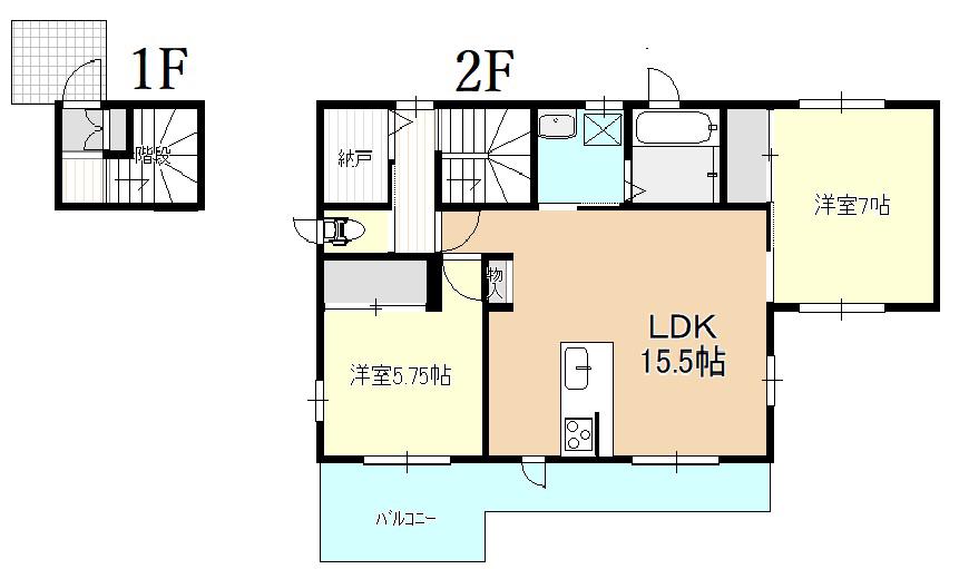 DEAR HOME代官町(2SLDK/2階)の間取り写真