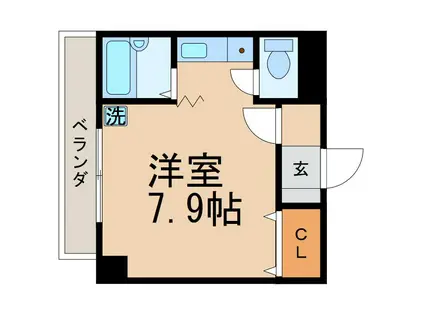西本丸の内マンション(1K/3階)の間取り写真