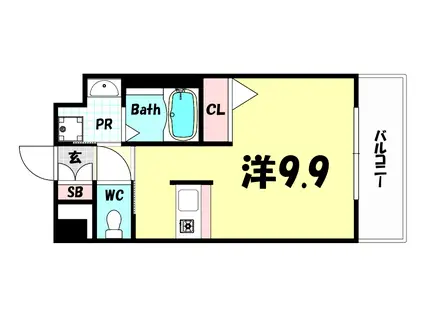 PRESSANCE神戸みなと元町(1K/5階)の間取り写真