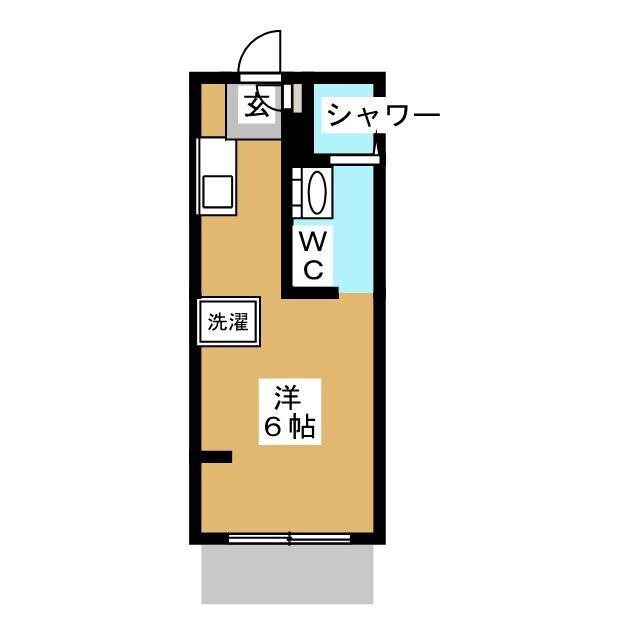 フローラ5(1K/1階)の間取り写真