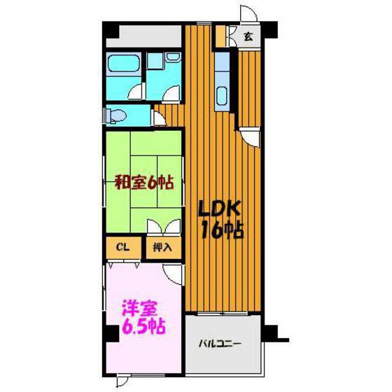 ラフィーネ丸武(2LDK/1階)の間取り写真