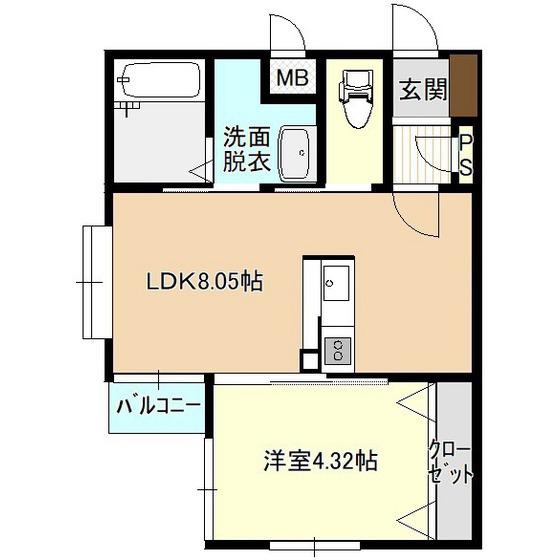 SHINE PLACE 菜園(1LDK/5階)の間取り写真
