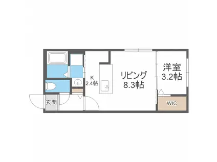 グランドバリオーニ手稲本町(1LDK/4階)の間取り写真