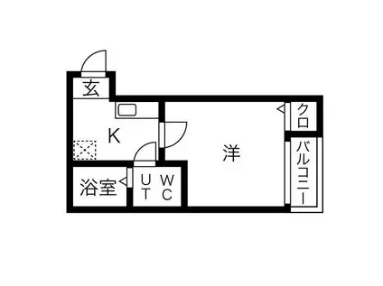 コンパートハウス本星崎(1K/1階)の間取り写真