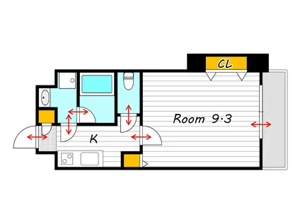 THE MODERN 奉還町(1K/7階)の間取り写真