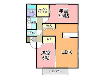 ビューコート(2LDK/1階)の間取り写真