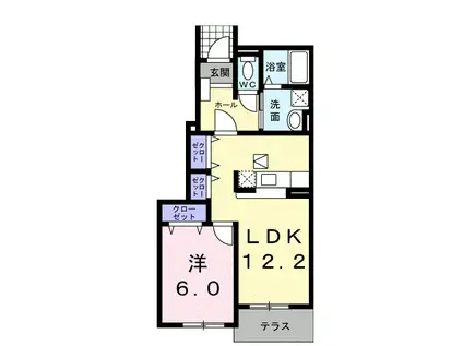 ステラK・II(1LDK/1階)の間取り写真